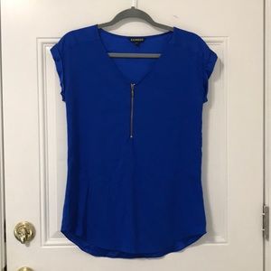 Silky Zip Front Gramercy Tee